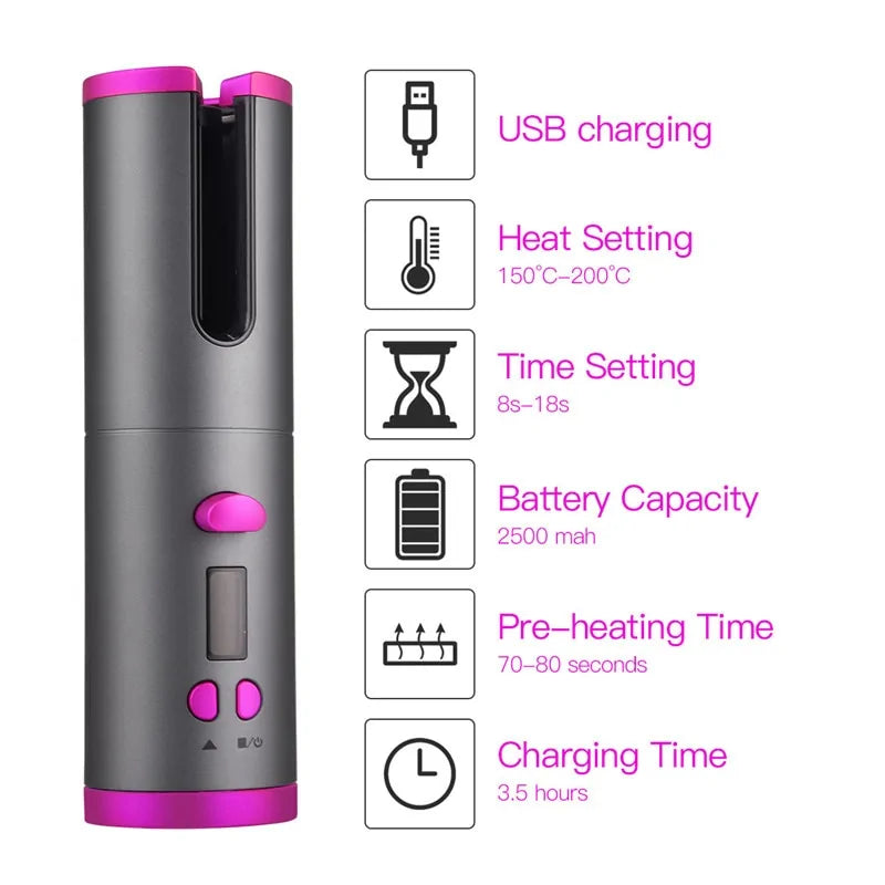 Wireless USB Hair Curler